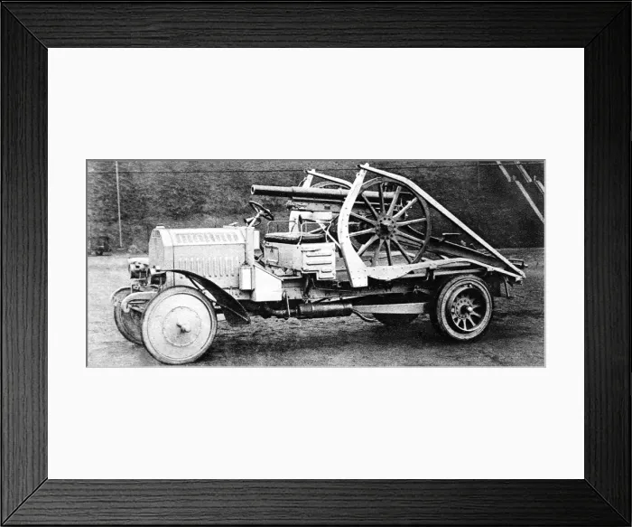 Framed Print : The German use of motor traction for field artillery: A specially designed car for conveying a light Framed Print : The German use of motor traction for field artillery: A specially designed car for conveying a light