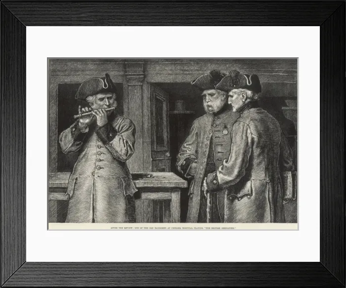 Framed Print : Chelsea Pensioners Relaxing, 1882 Framed Print : Chelsea Pensioners Relaxing, 1882