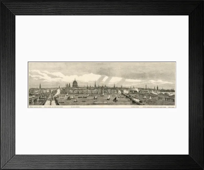 Framed Print : North Bank of the Thames from Blackfriars Bridge to London B Framed Print : North Bank of the Thames from Blackfriars Bridge to London B