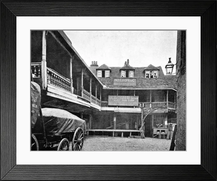 Framed Print : The Old Tabard Inn, Southwark, London, 1895 Framed Print : The Old Tabard Inn, Southwark, London, 1895