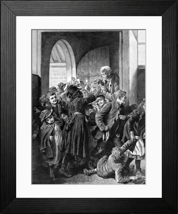 Framed Print : Children entering King Edwards Mission, Whitechapel, 1890 Framed Print : Children entering King Edwards Mission, Whitechapel, 1890