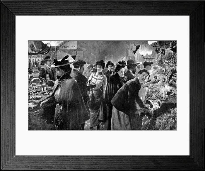 Framed Print : Evening Market in Soho, London, 1906 Framed Print : Evening Market in Soho, London, 1906