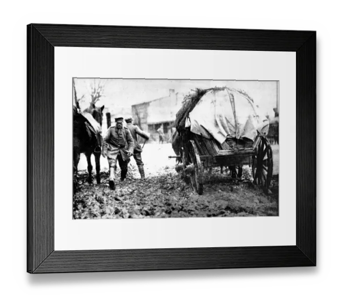 Framed Print : German Forage Wagon - Polish Road Framed Print : German Forage Wagon - Polish Road
