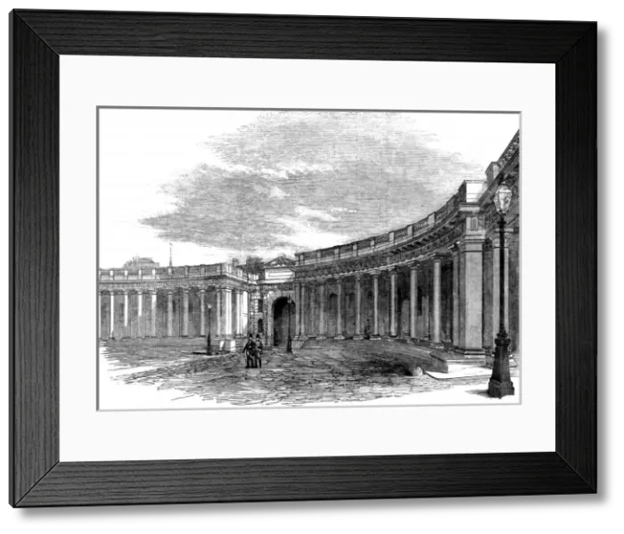 Framed Print : Burlington House Colonnade, London, 1855 Framed Print : Burlington House Colonnade, London, 1855