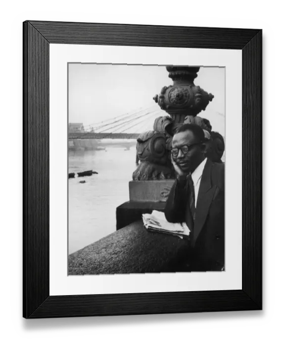 Framed Print : Black Businessman on Thames Embankment Framed Print : Black Businessman on Thames Embankment