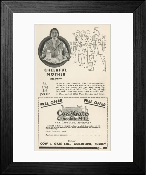 Framed Print : Cow & Gate Chocolate Framed Print : Cow & Gate Chocolate