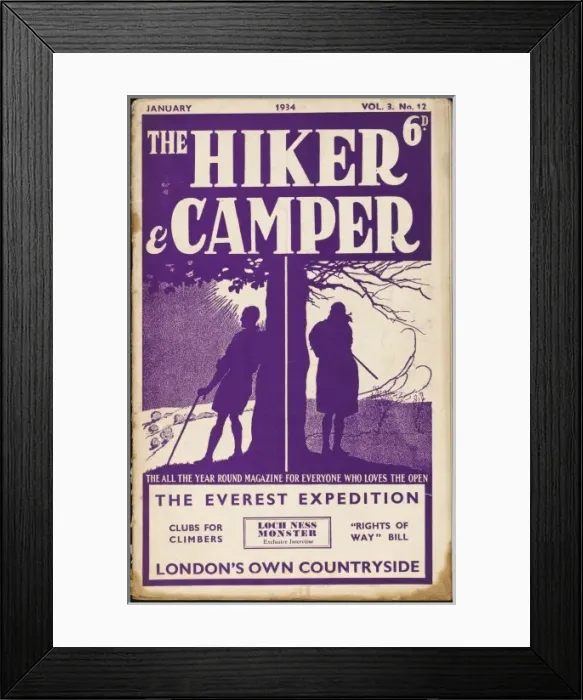 Framed Print : The Hiker & Camper 1934 Framed Print : The Hiker & Camper 1934