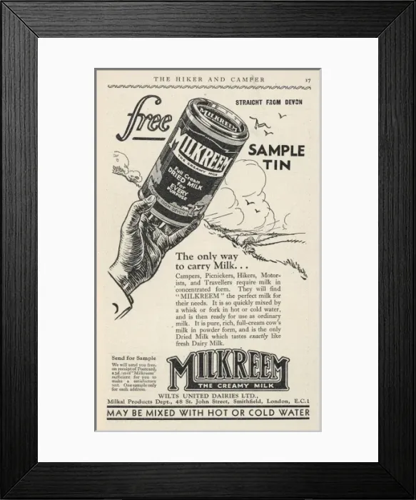 Framed Print : Advert for Milkreem Framed Print : Advert for Milkreem