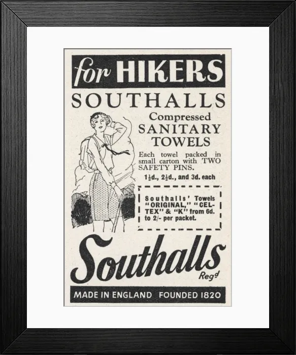 Framed Print : Hiking Sanitary Towels Framed Print : Hiking Sanitary Towels