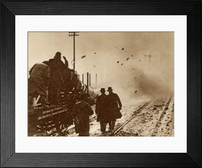 Framed Print : Experiment with jets to clear away snow in Wales, 1947 Framed Print : Experiment with jets to clear away snow in Wales, 1947