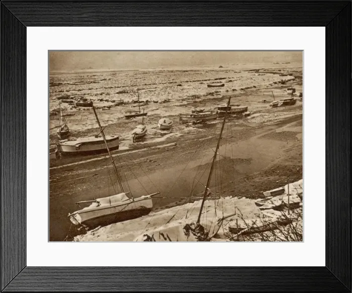 Framed Print : Benfleet Creek during the winter of 1947 Framed Print : Benfleet Creek during the winter of 1947