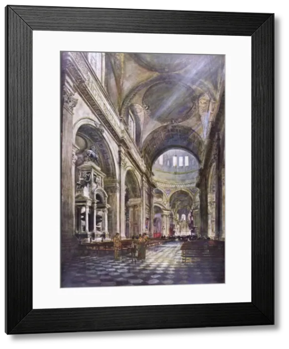 Framed Print : The Nave of St. Pauls Cathedral, London, 1918 Framed Print : The Nave of St. Pauls Cathedral, London, 1918