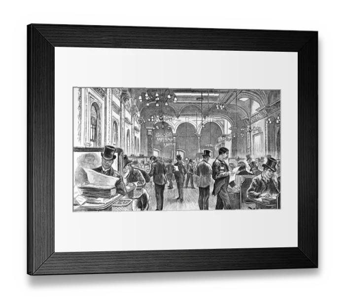 Framed Print : The Great Room of Lloyds of London, 1890 Framed Print : The Great Room of Lloyds of London, 1890