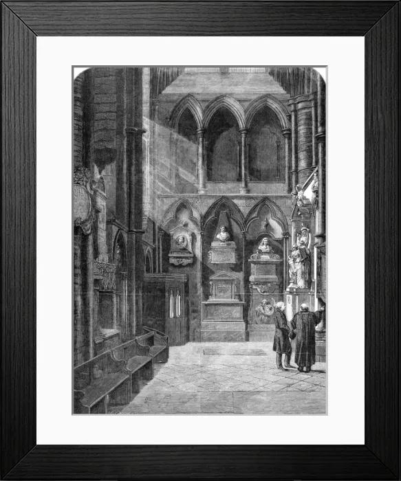 Framed Print : Poets Corner, Westminster Abbey, 1860 Framed Print : Poets Corner, Westminster Abbey, 1860