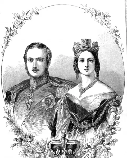 Commemorative portrait of Queen Victoria and Prince Albert