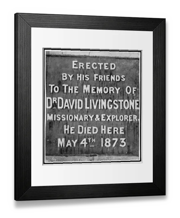 Framed Print : The Inscription on the Chitambo Monument, 1907 Framed Print : The Inscription on the Chitambo Monument, 1907