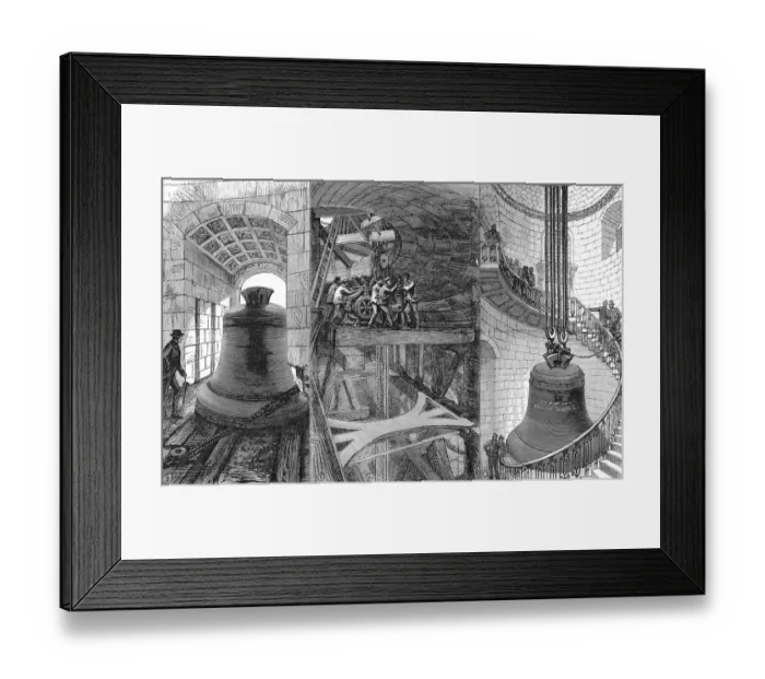 Framed Print : Raising the Great Bell into the Tower of St. Pauls Cathedra Framed Print : Raising the Great Bell into the Tower of St. Pauls Cathedra