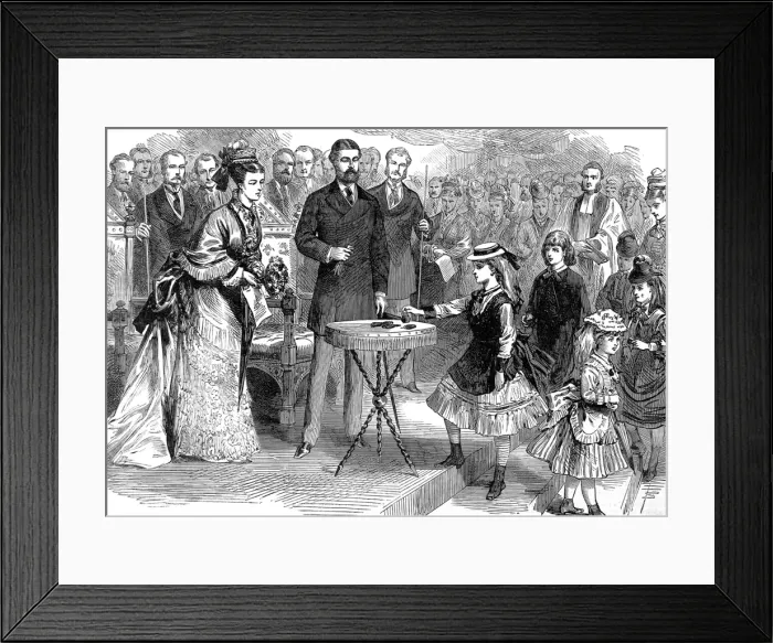 Framed Print : Duke and Duchess of Edinburgh at the Seamens Childrens Nur Framed Print : Duke and Duchess of Edinburgh at the Seamens Childrens Nur