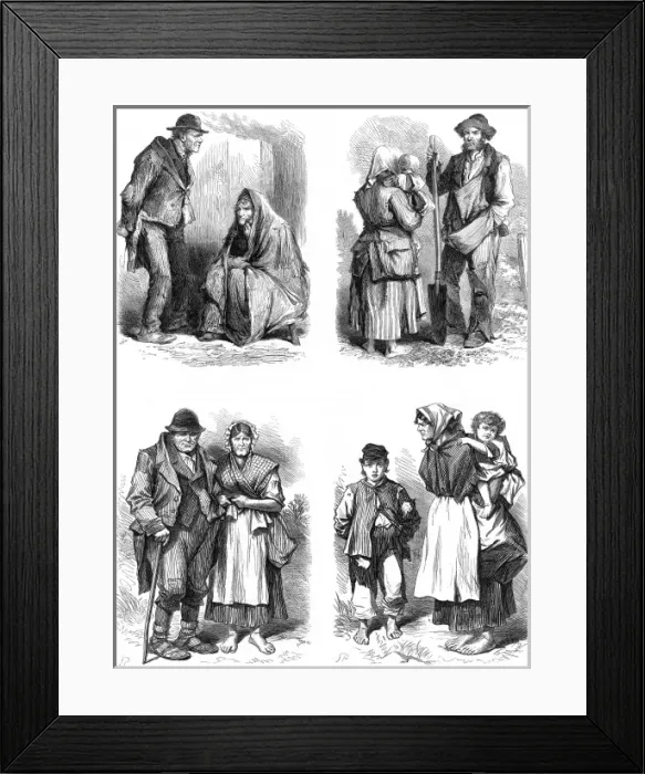 Framed Print : Inhabitants of a bog village, near Castlereagh, Ireland Framed Print : Inhabitants of a bog village, near Castlereagh, Ireland
