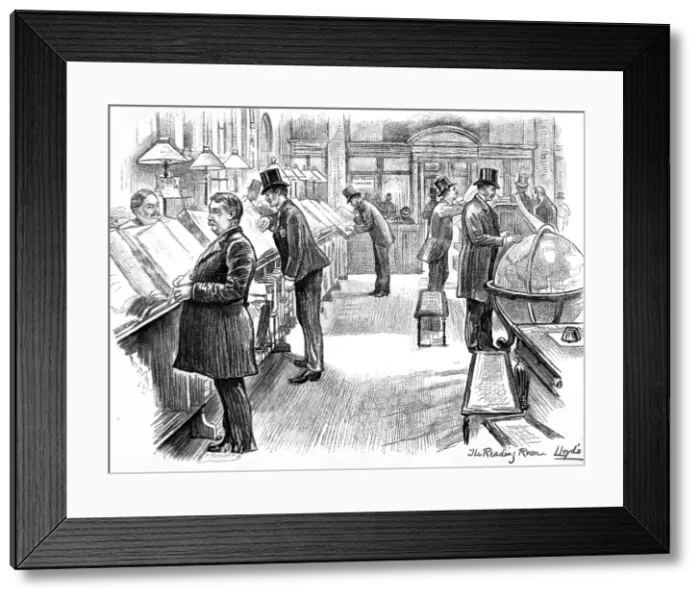 Framed Print : The Reading Room of Lloyds of London, 1890 Framed Print : The Reading Room of Lloyds of London, 1890
