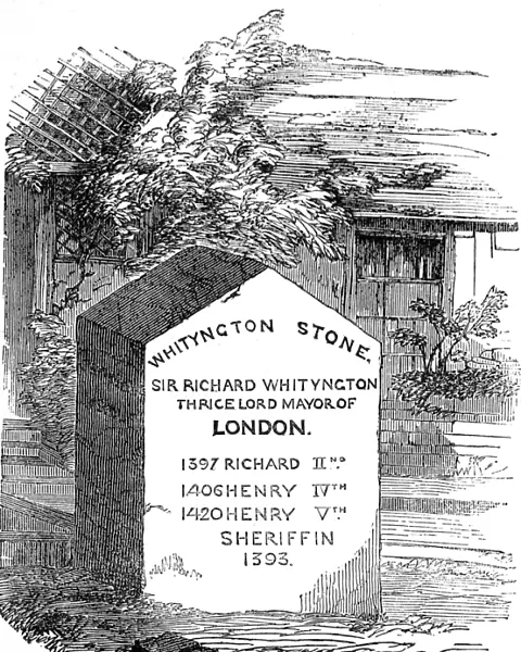The Whityngton Stone, Holloway, London, 1854