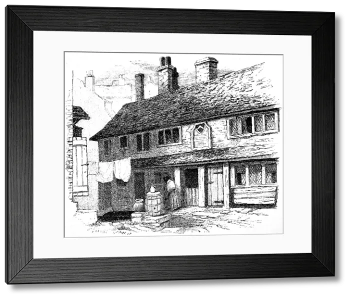 Framed Print : Alleyns Almshouses, Southwark, London, c. 1840 Framed Print : Alleyns Almshouses, Southwark, London, c. 1840