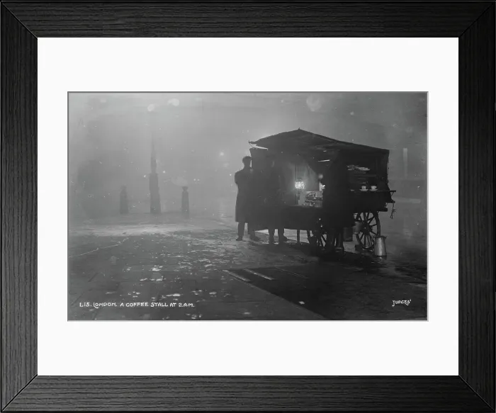 Framed Print : A Coffee Stall in London at 2 A.M Framed Print : A Coffee Stall in London at 2 A.M