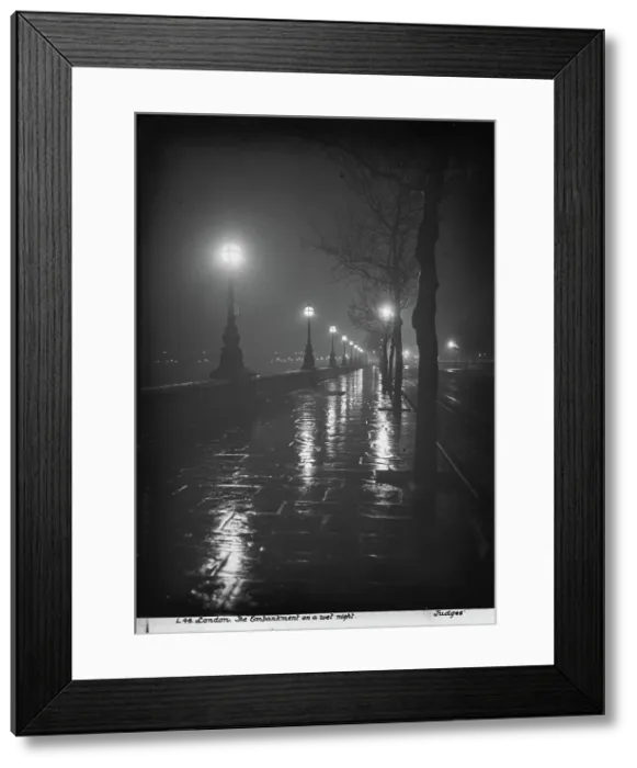 Framed Print : The Embankment on a Wet Night Framed Print : The Embankment on a Wet Night