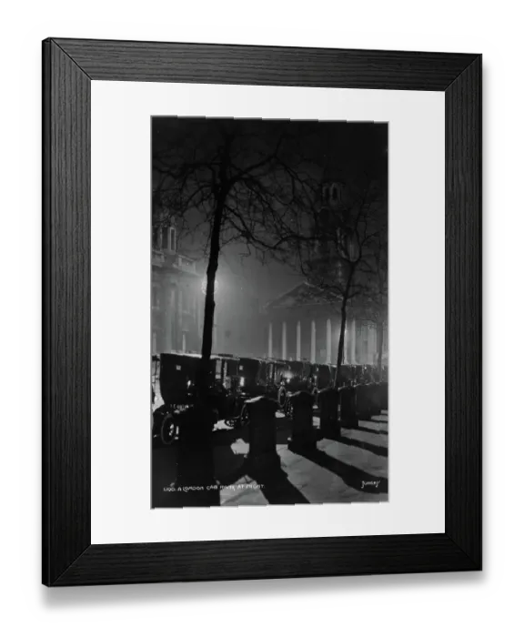Framed Print : A London Cab Rank at Night Framed Print : A London Cab Rank at Night