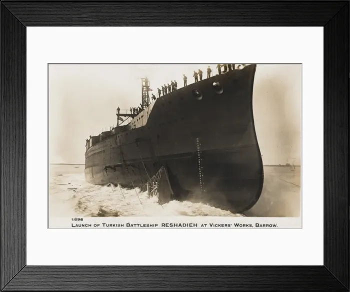 Framed Print : Launching of Turkish Battleship Framed Print : Launching of Turkish Battleship