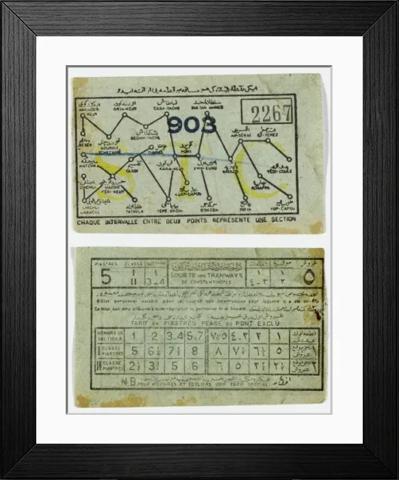Framed Print : Constantinople Tram Ticket Framed Print : Constantinople Tram Ticket