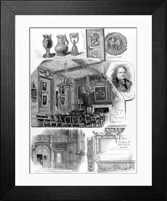 Framed Print : Scenes at the Vintners Company, London, 1884