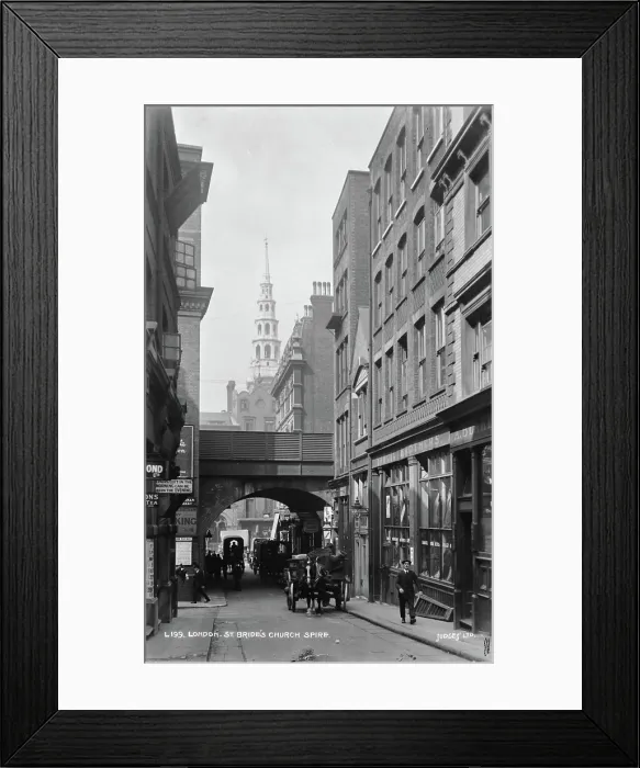 Framed Print : St. Bride's Church Spire in London Framed Print : St. Bride's Church Spire in London