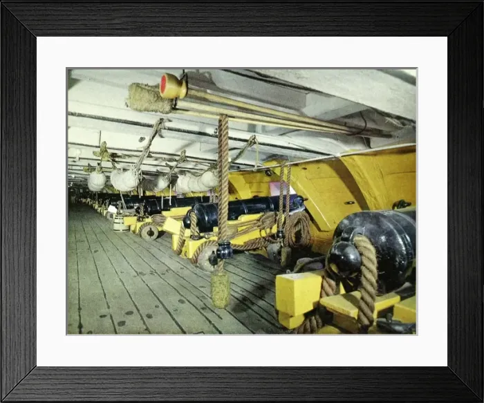 Framed Print : Thirty-two pounders on the lower deck of H. M. S. Victory Framed Print : Thirty-two pounders on the lower deck of H. M. S. Victory
