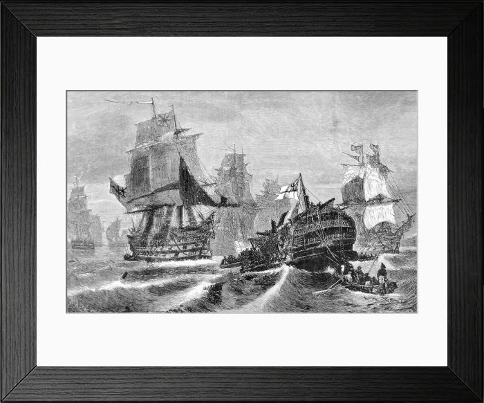 Framed Print : Sinking of the Redoubtable after the Battle of Trafalgar Framed Print : Sinking of the Redoubtable after the Battle of Trafalgar