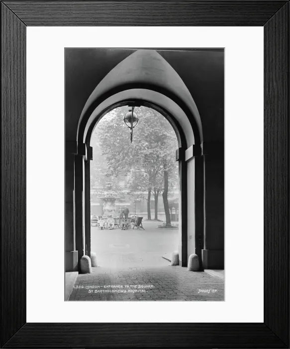 Framed Print : Entrance to the Square, St. Bartholomew's Hospital Framed Print : Entrance to the Square, St. Bartholomew's Hospital