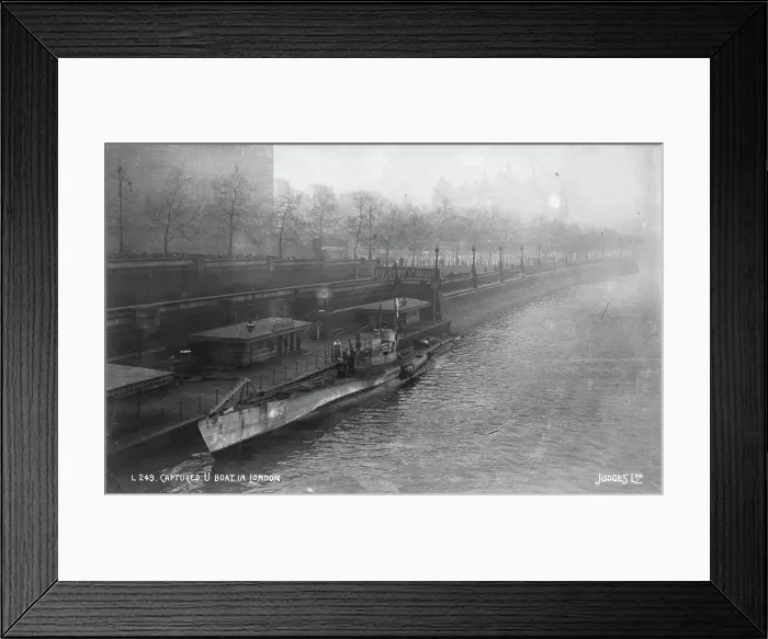 Framed Print : Captured U Boat in London Framed Print : Captured U Boat in London
