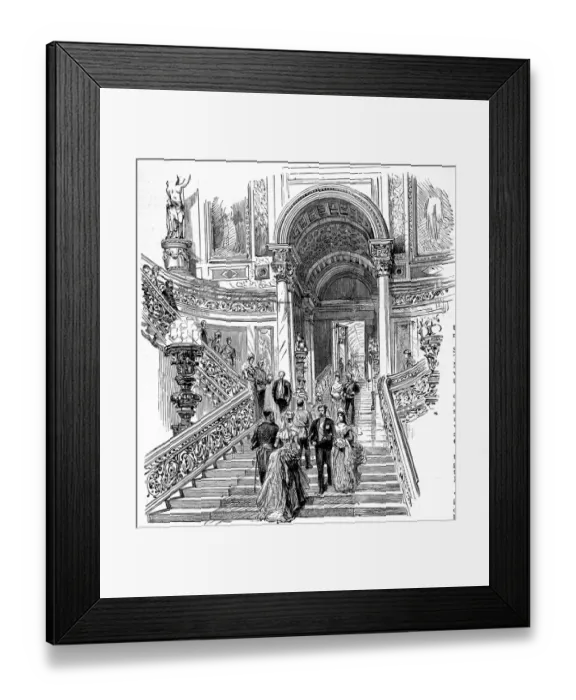 Framed Print : The Grand Staircase, Buckingham Palace, 1887