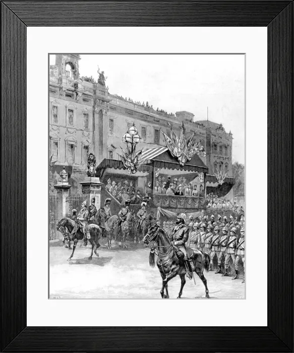 Framed Print : Review of the Volunteer Corps at Buckingham Palace, 1887 Framed Print : Review of the Volunteer Corps at Buckingham Palace, 1887