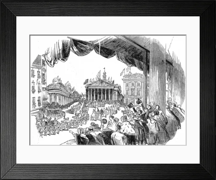 Framed Print : Royal Procession passing the Mansion House, London, 1844 Framed Print : Royal Procession passing the Mansion House, London, 1844