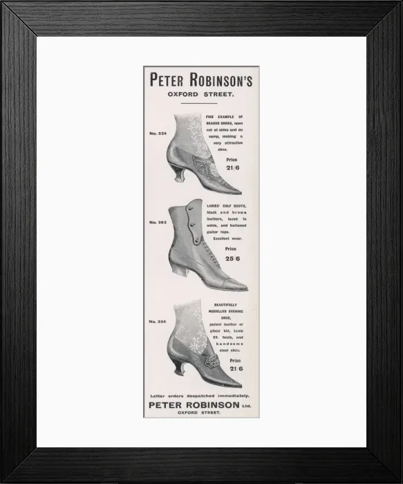 Framed Print : Shoes at Peter Robinsons Framed Print : Shoes at Peter Robinsons