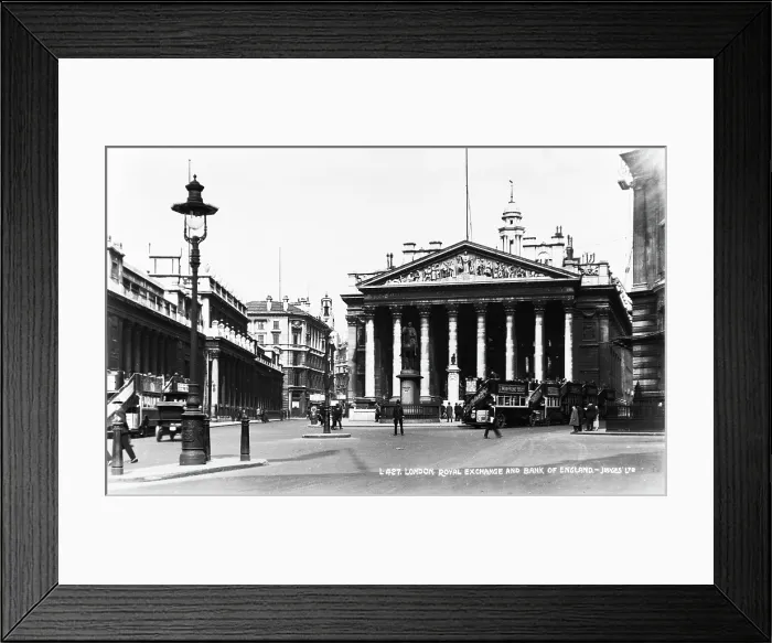 Framed Print : London Royal Exchange and Bank of England Framed Print : London Royal Exchange and Bank of England