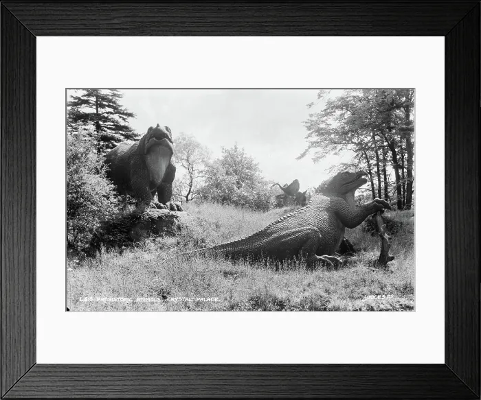 Framed Print : Prehistoric Animals at Crystal Palace Framed Print : Prehistoric Animals at Crystal Palace