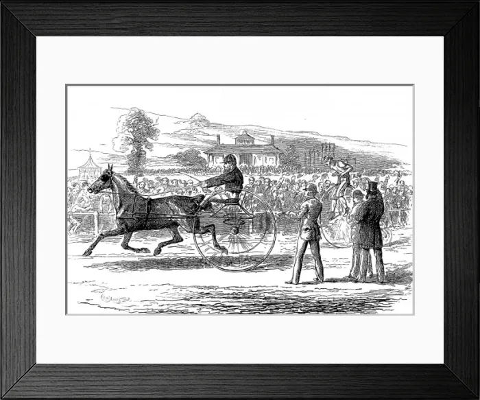 Framed Print : Trotting vs. Cycling Race, Alexandra Palace, 1875 Framed Print : Trotting vs. Cycling Race, Alexandra Palace, 1875