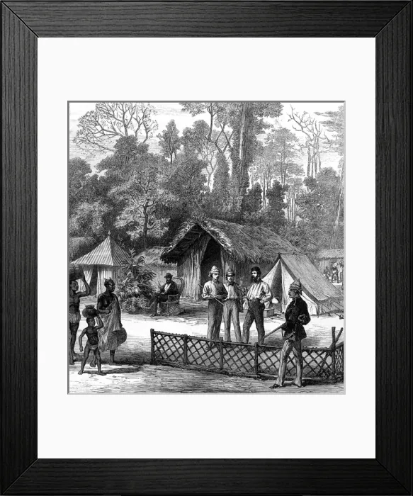 Framed Print : The Ashanti War (1873-74) - Correspondents Quarters at Prah Framed Print : The Ashanti War (1873-74) - Correspondents Quarters at Prah