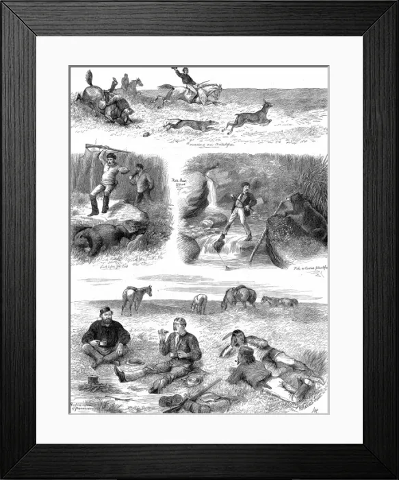 Framed Print : Hunting and Fishing in Manitoba, Canada, 1877 Framed Print : Hunting and Fishing in Manitoba, Canada, 1877