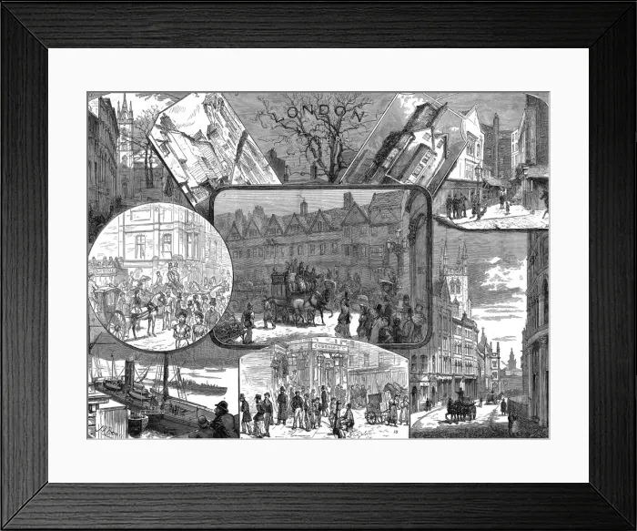 Framed Print : London Corners, 1881 Framed Print : London Corners, 1881