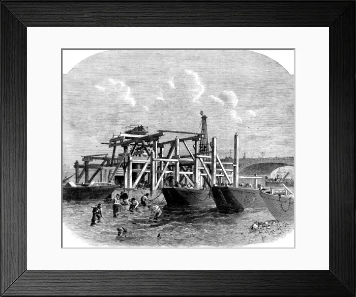 Framed Print : The Thames Embankment Works, London, 1864 Framed Print : The Thames Embankment Works, London, 1864