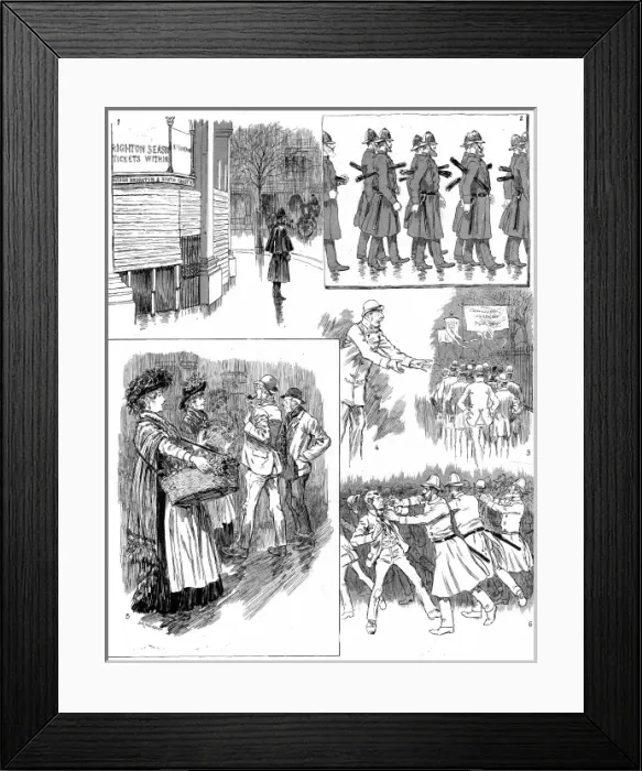 Framed Print : Sketches of the Socialist Meeting in Trafalgar Square, 1886 Framed Print : Sketches of the Socialist Meeting in Trafalgar Square, 1886