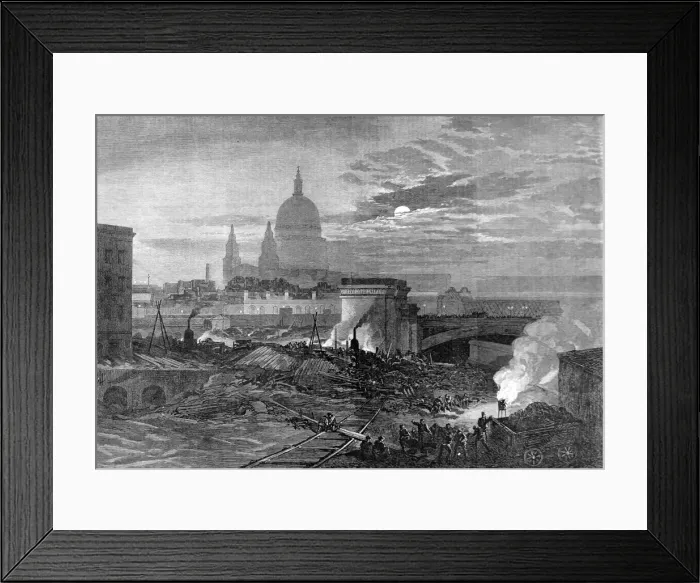 Framed Print : Thames Embankment, London, 1870 Framed Print : Thames Embankment, London, 1870